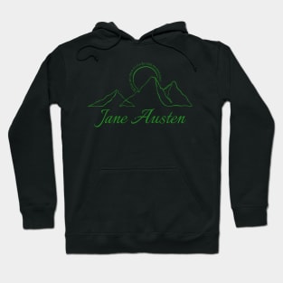 Jane Austen nature green line art Hoodie